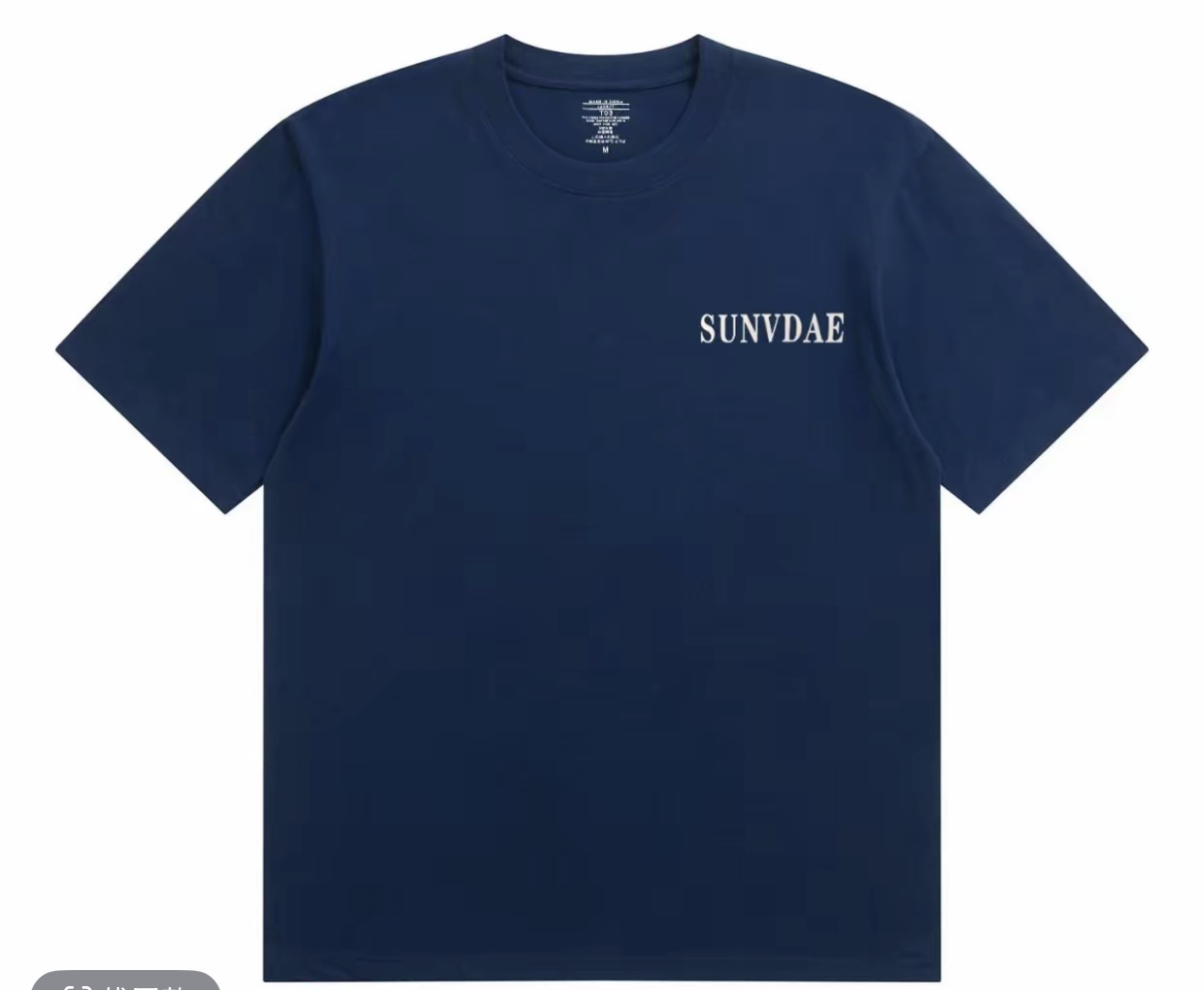 SD260617-A12-SUNVDAE新款白色寬鬆夏季男T恤半袖短袖T恤短袖-藏藍 "
