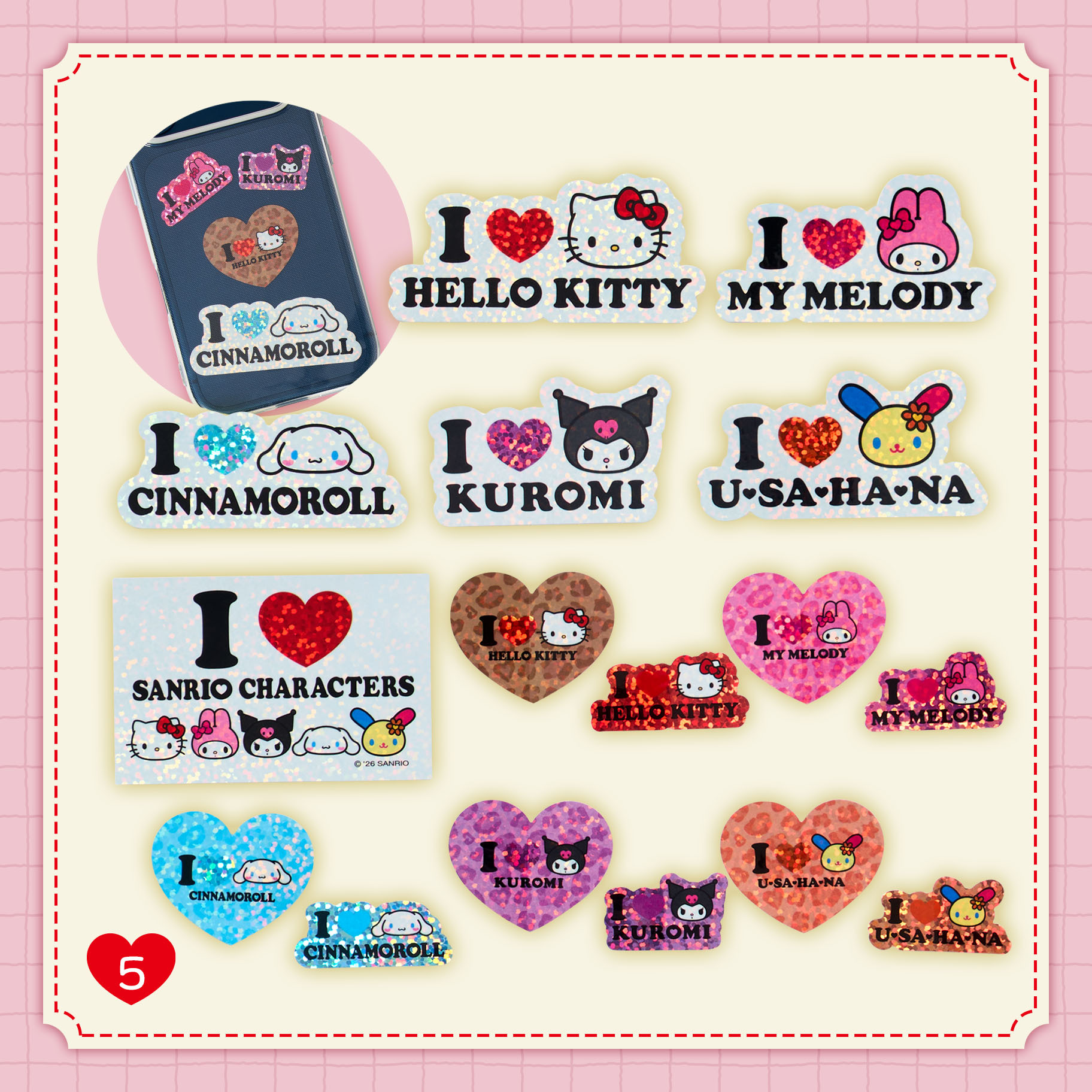 日本 Sanrio I love Sanrio characters 系列 貼紙套裝 (26入)