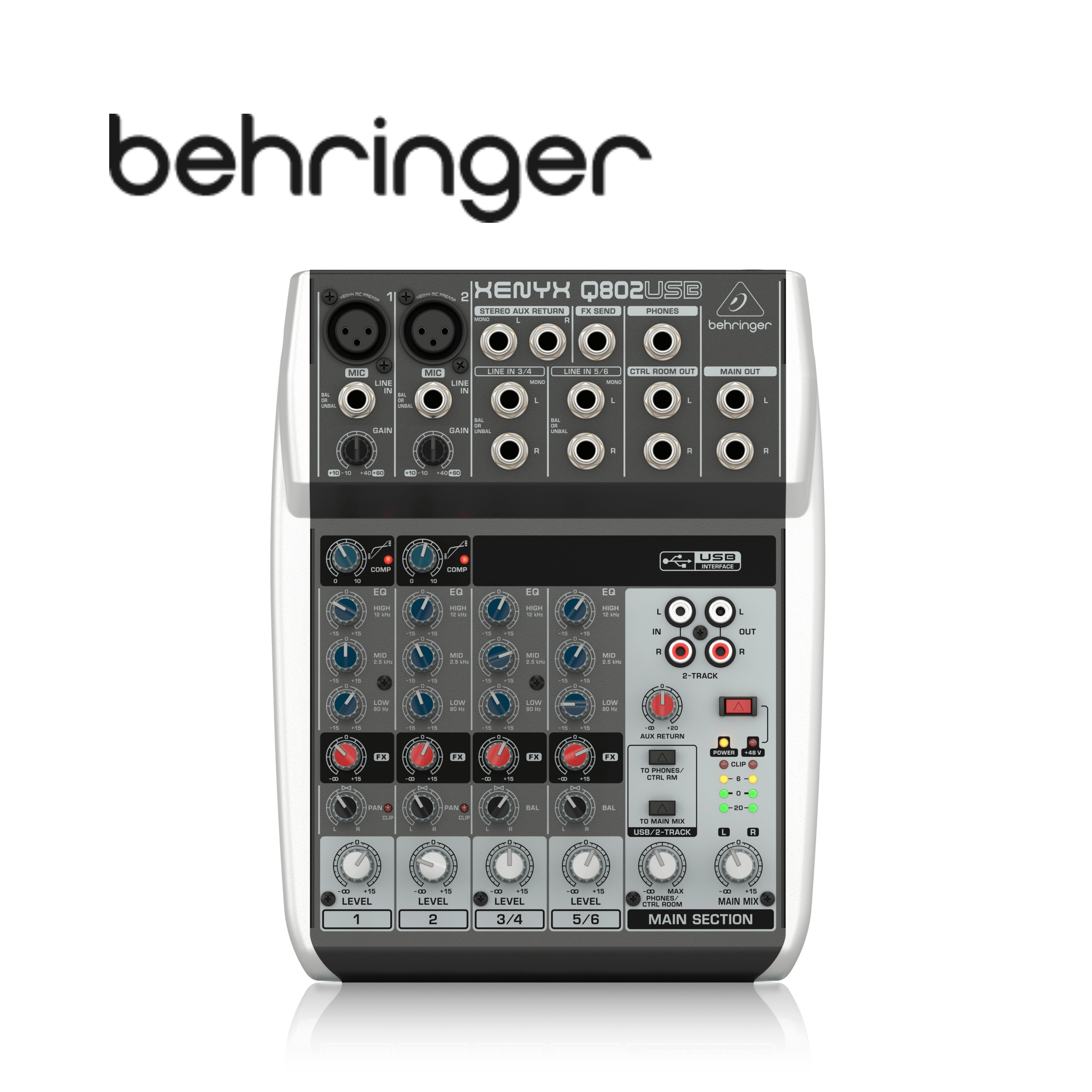 Behringer XENYX Q802USB MIXER 錄音介面 混音器