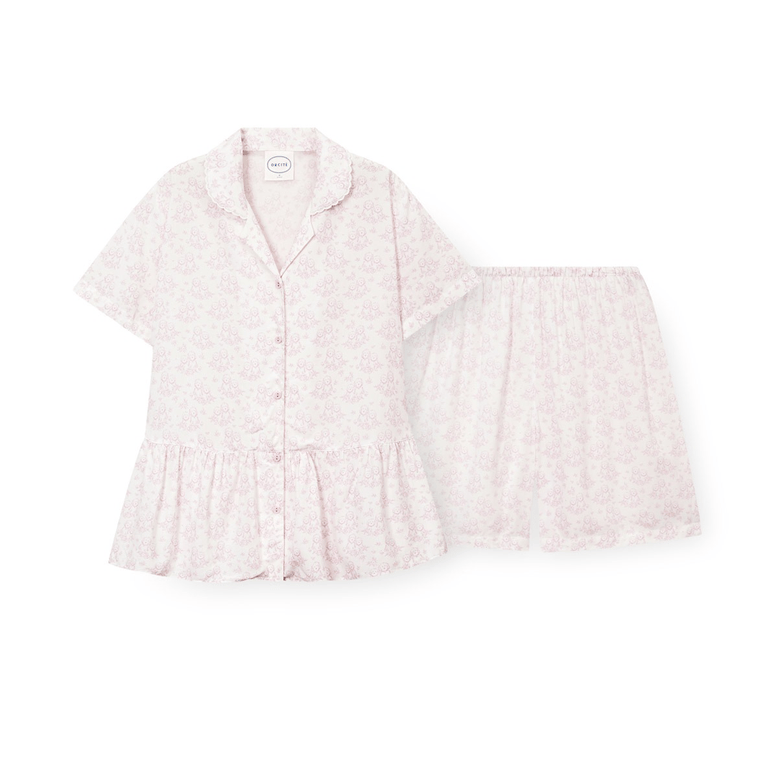 ORCITÉ｜[短袖睡衣|女裝款] H114自帶冰涼感 夏天超舒服 人造絲田園狗狗睡衣 關鍵字：O397