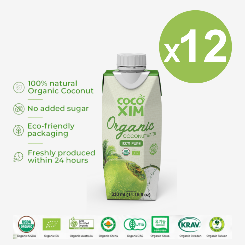 COCO Xim Organic Coconut Water (330ml x 12)