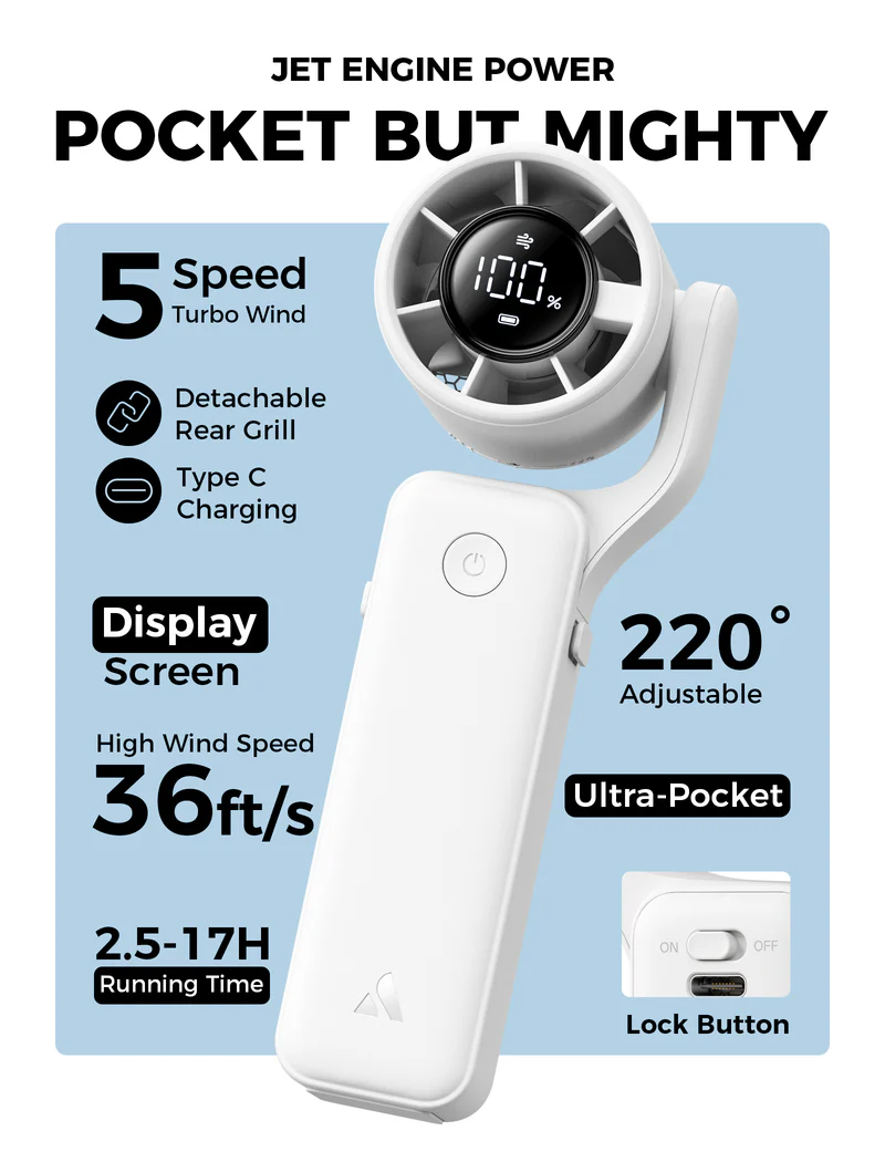 Aecooly Portable Handheld Fan AirGimbal 多合一旋轉高速風扇 PF04