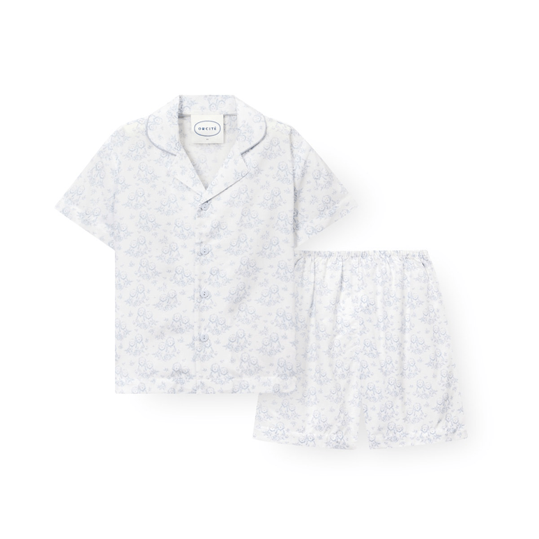 ORCITÉ｜[短袖睡衣|童裝款]  H114自帶冰涼感 夏天超舒服 人造絲田園狗狗睡衣 關鍵字：O397