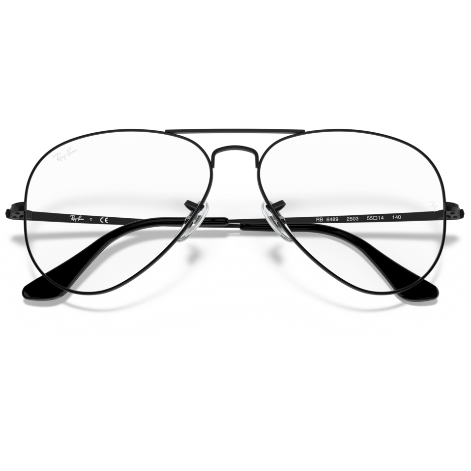 【RayBan】RB6489 2503-58mm 經典飛官款光學眼鏡(黑色)