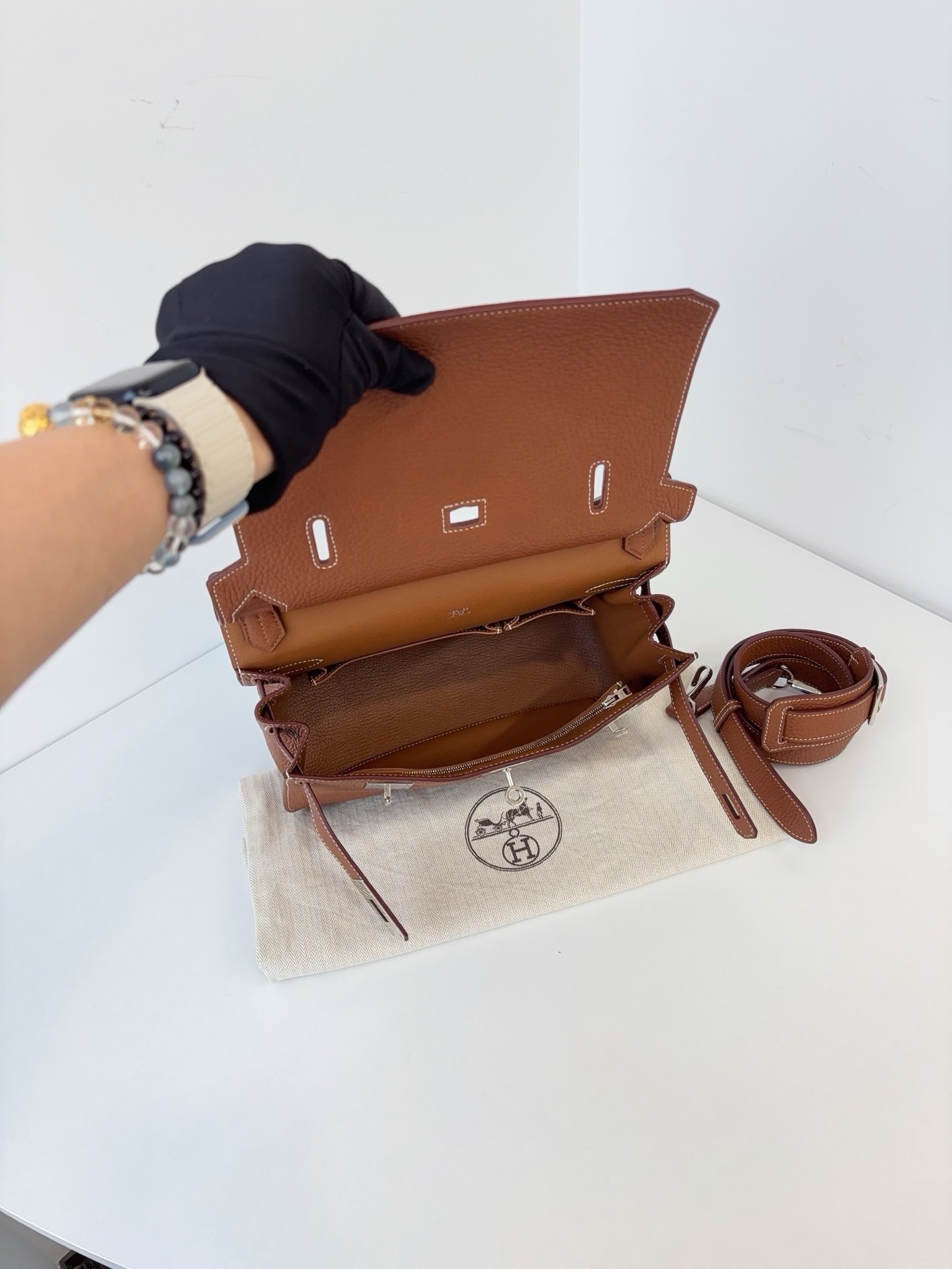 【99新】Hermes Jypsiere28 金棕銀扣