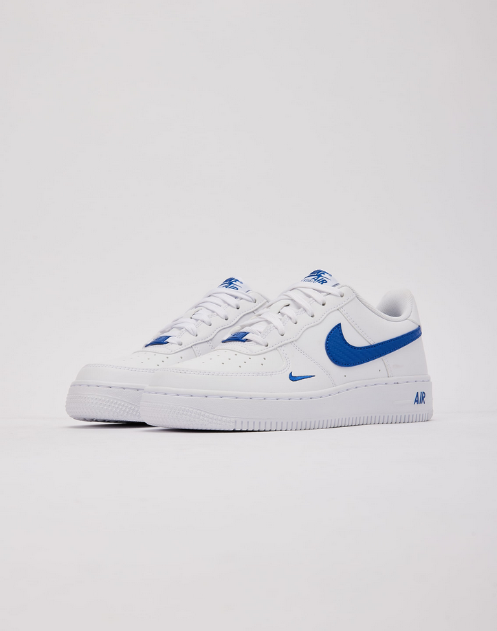 【預訂】NIKE AIR FORCE 1  白寶藍刺繡剔-GS