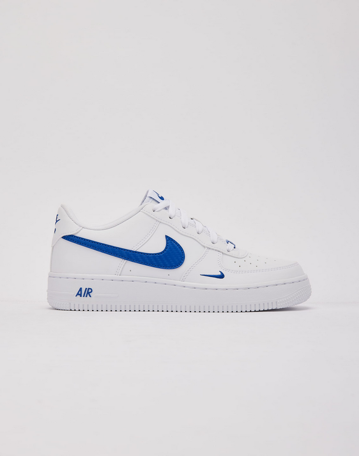 【預訂】NIKE AIR FORCE 1  白寶藍刺繡剔-GS