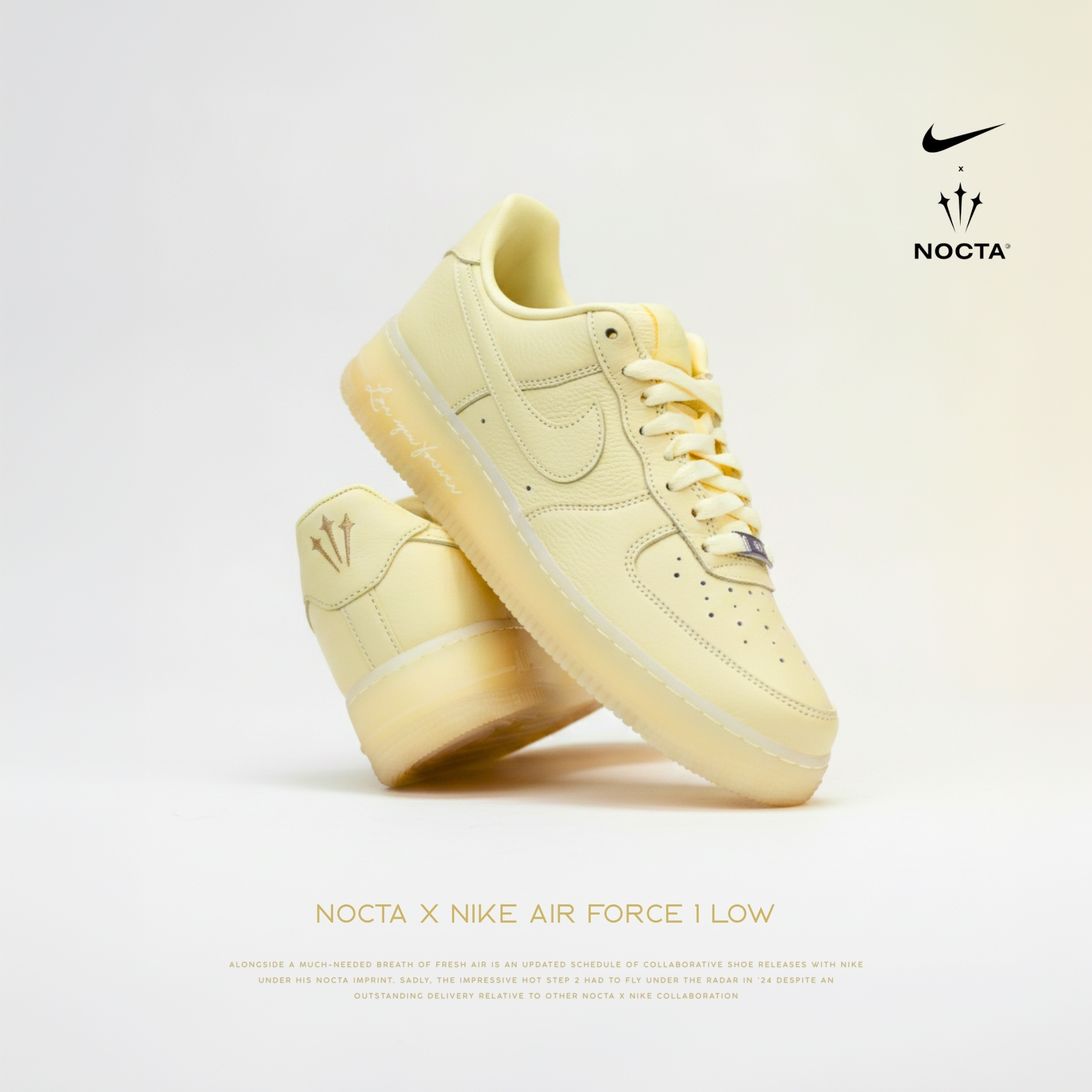 NICEDAY 代購 Nocta x Nike Air Force 1 Low Love You Forever 檸檬黃 聯名 男鞋 CZ8065-800