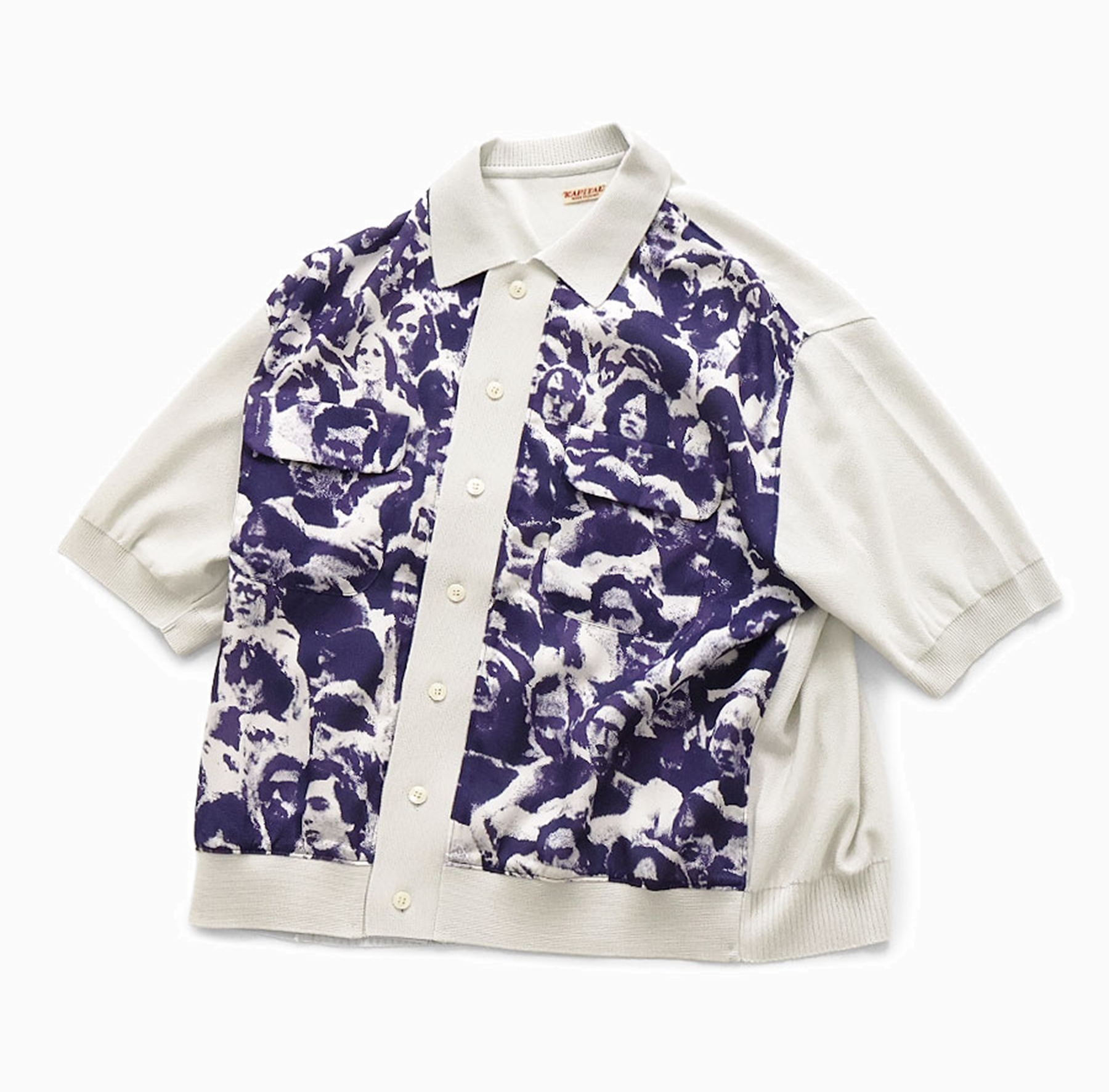 KAPITAL 2026 Knit x Rayon Polo Shirt (Festival Print) - PRE ORDER ITEM (預訂中)