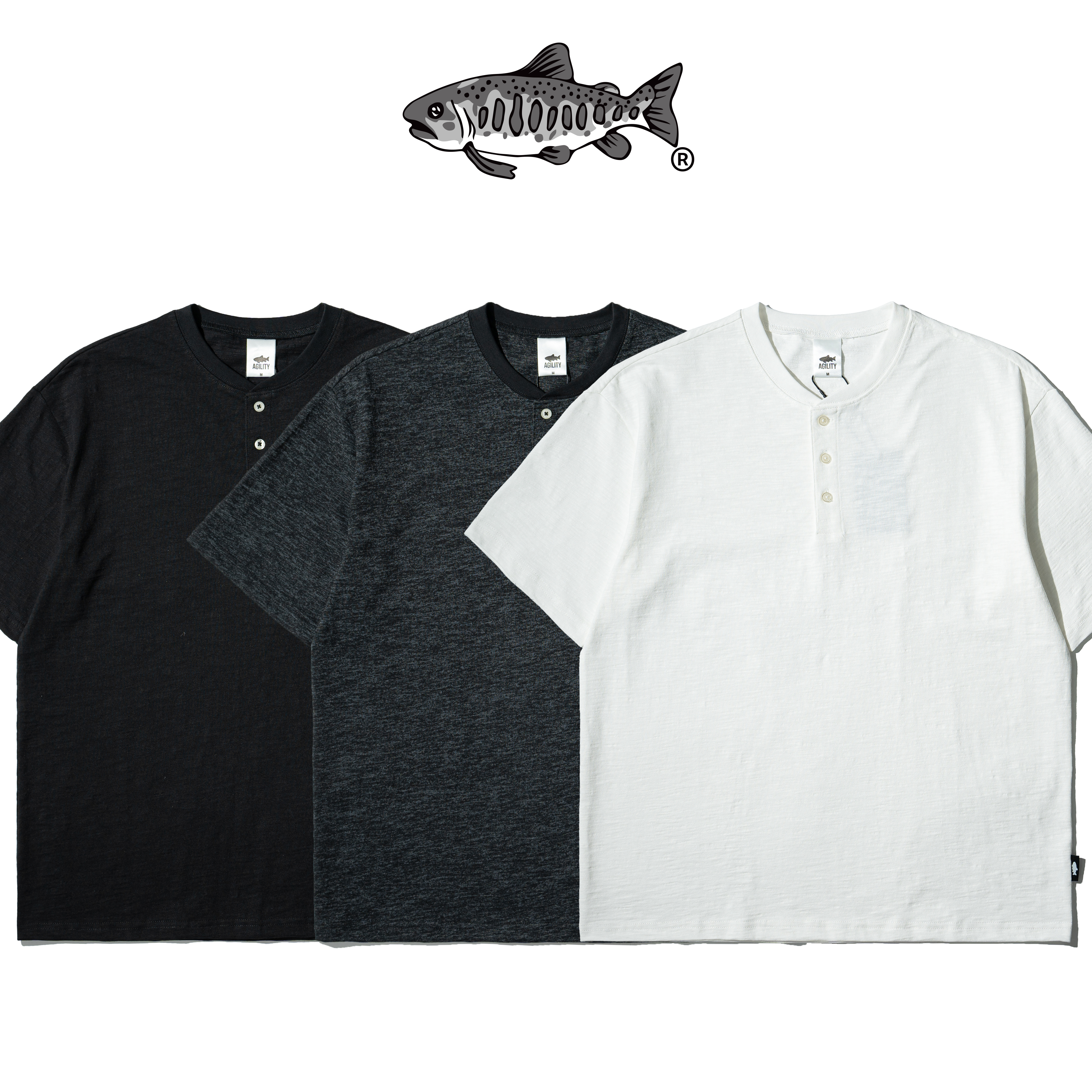 AGILITY Slub Henley Collar Tee 竹節棉 亨利領 短袖Tee [BT1]
