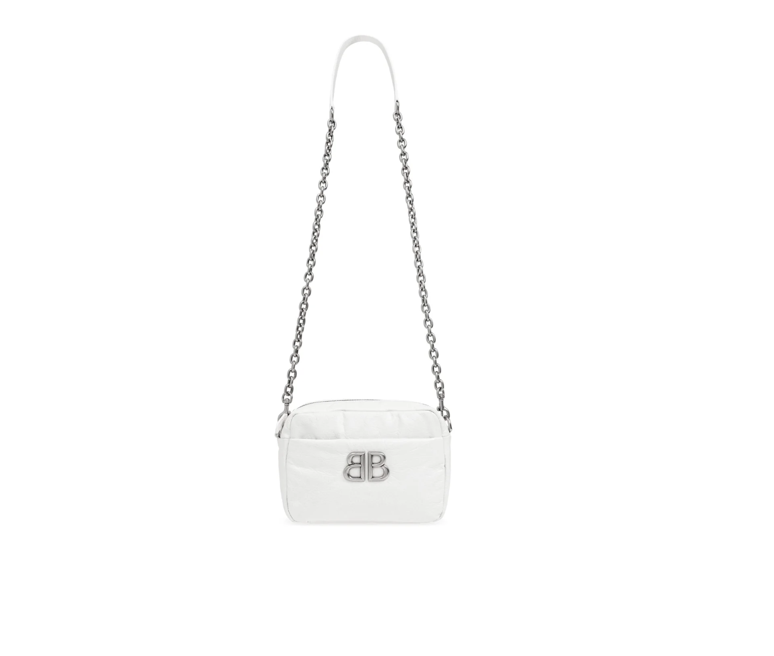 Balenciaga monaco leather camera crossbody bag white 806459