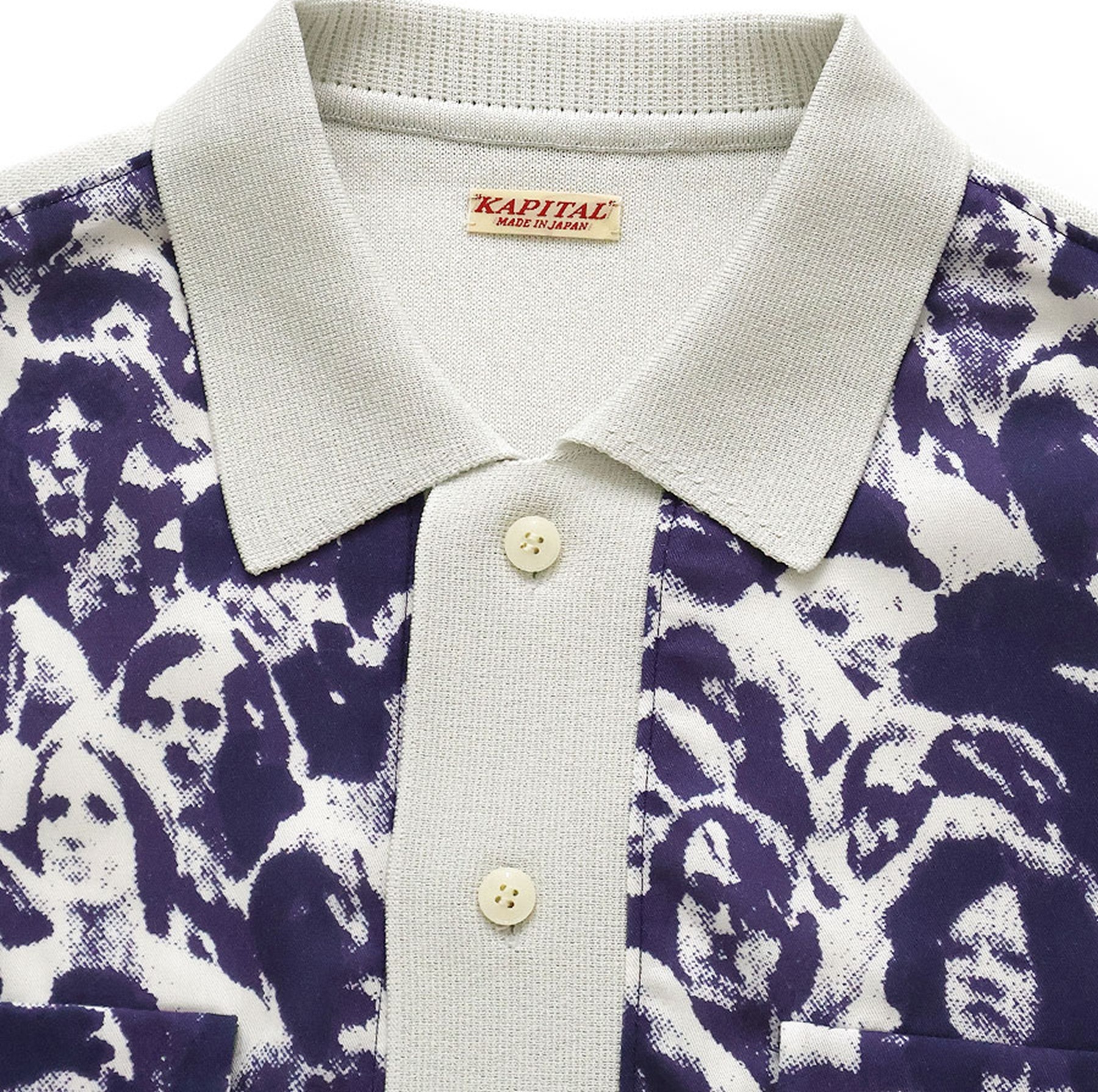 KAPITAL 2026 Knit x Rayon Polo Shirt (Festival Print) - PRE ORDER ITEM (預訂中)