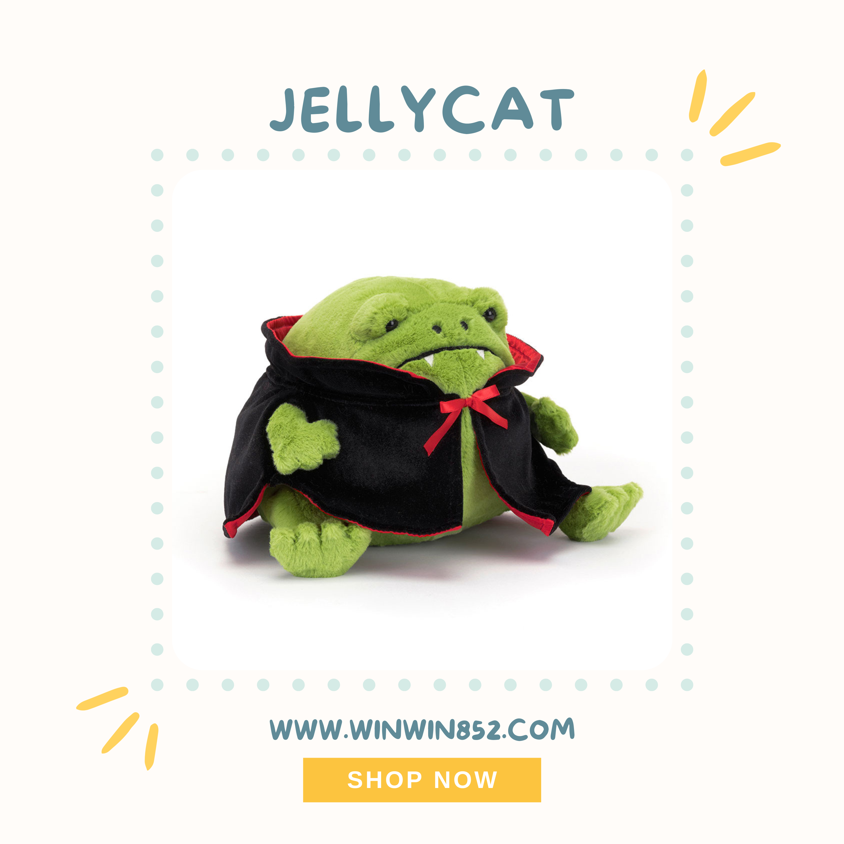 Jellycat Ricky Rain Frog Vampire