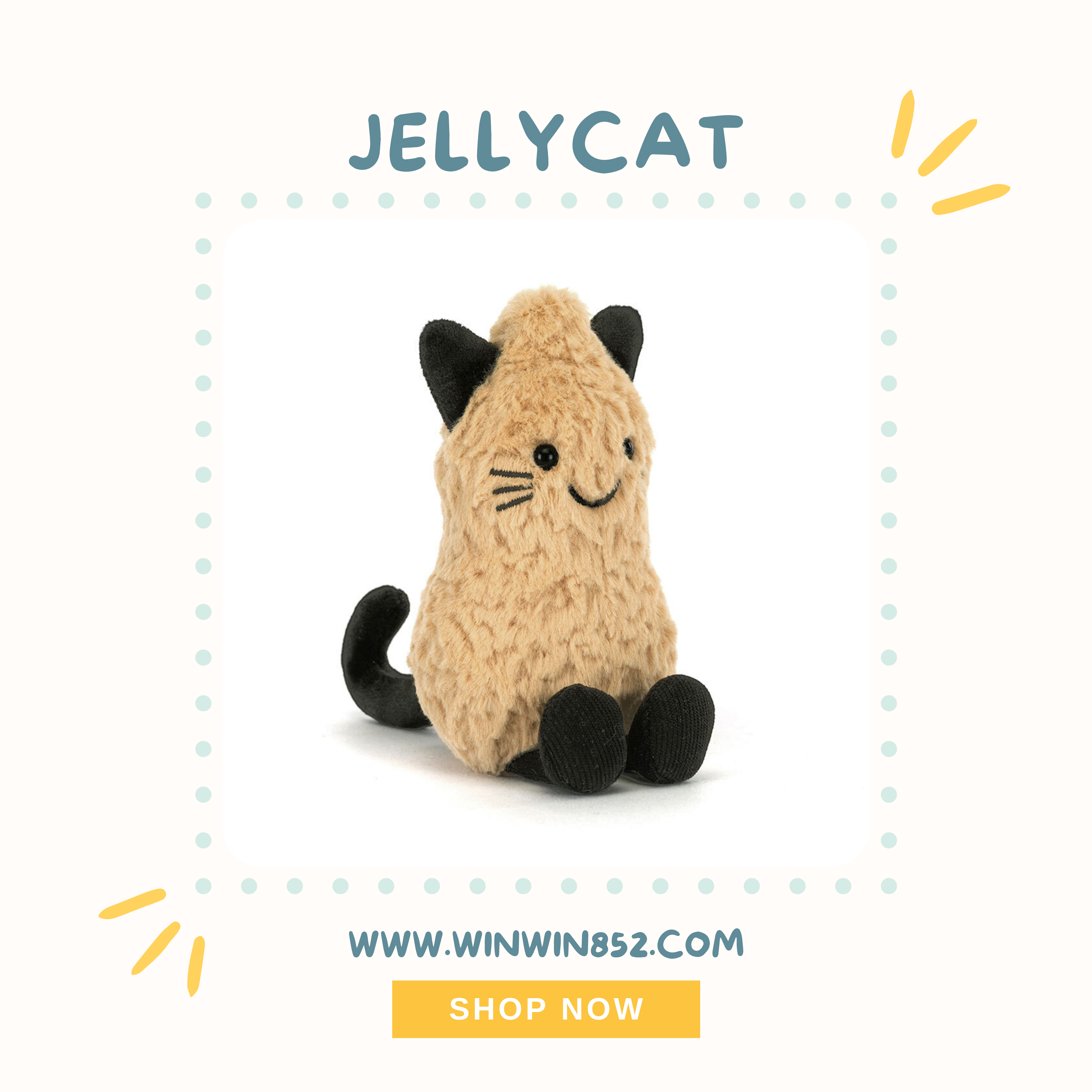 Jellycat Amuseables Peanut Cat Outfit