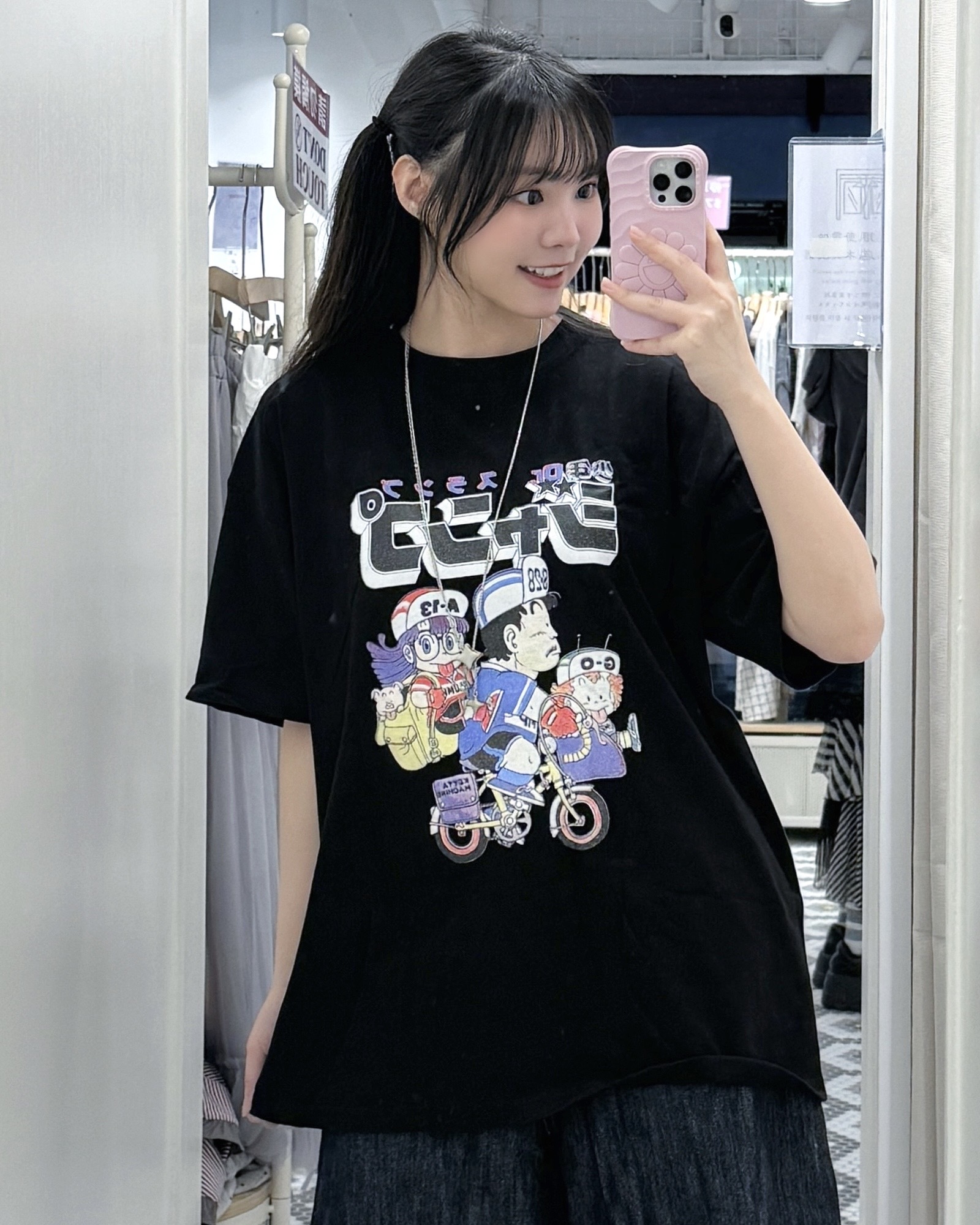 T1547｜日系感復古IQ博士印花OVERSIZE TEE ⚯ ⋆˚꩜｡