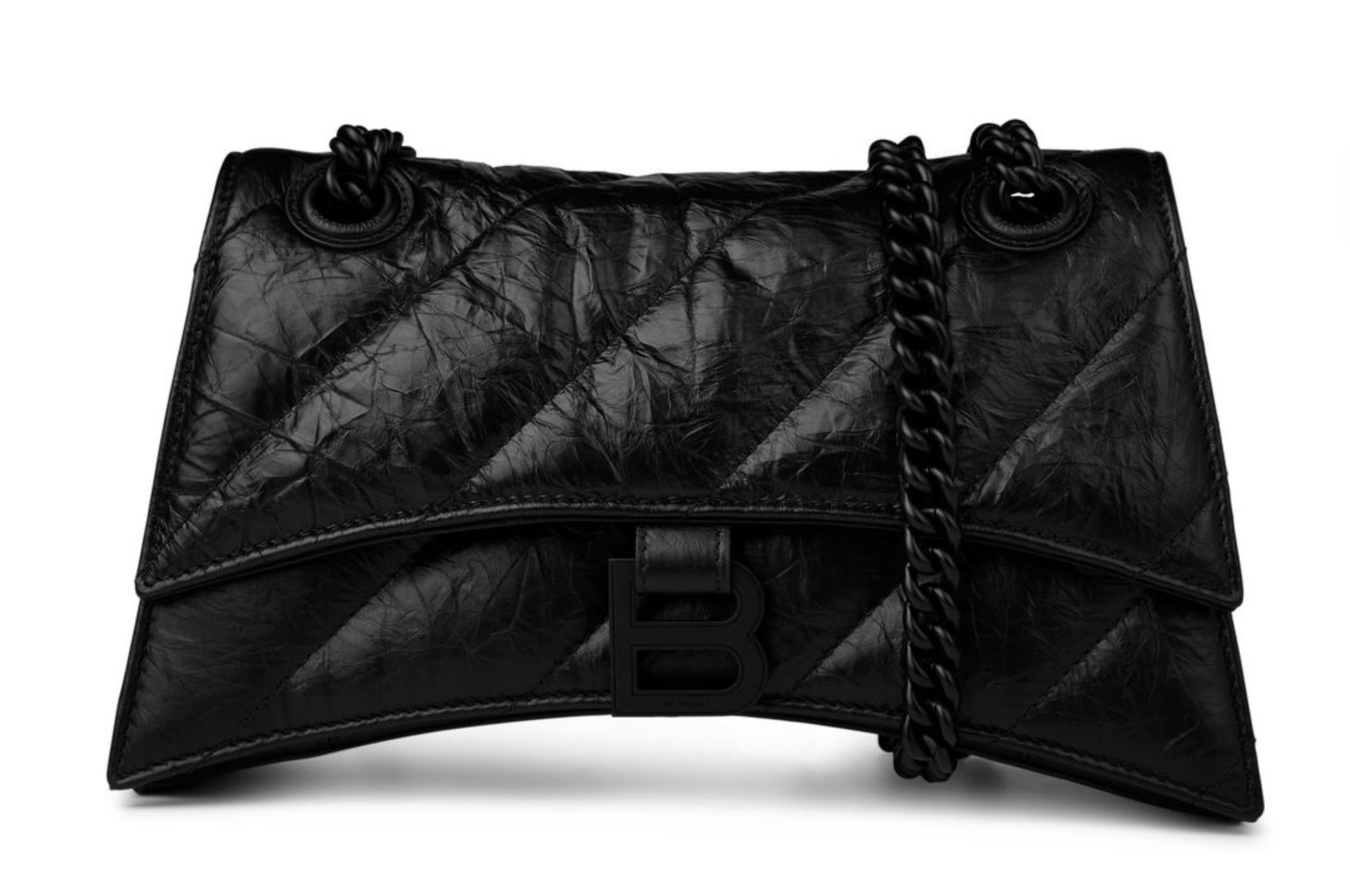 Balenciaga crush chain bag s quilted calf black 716351