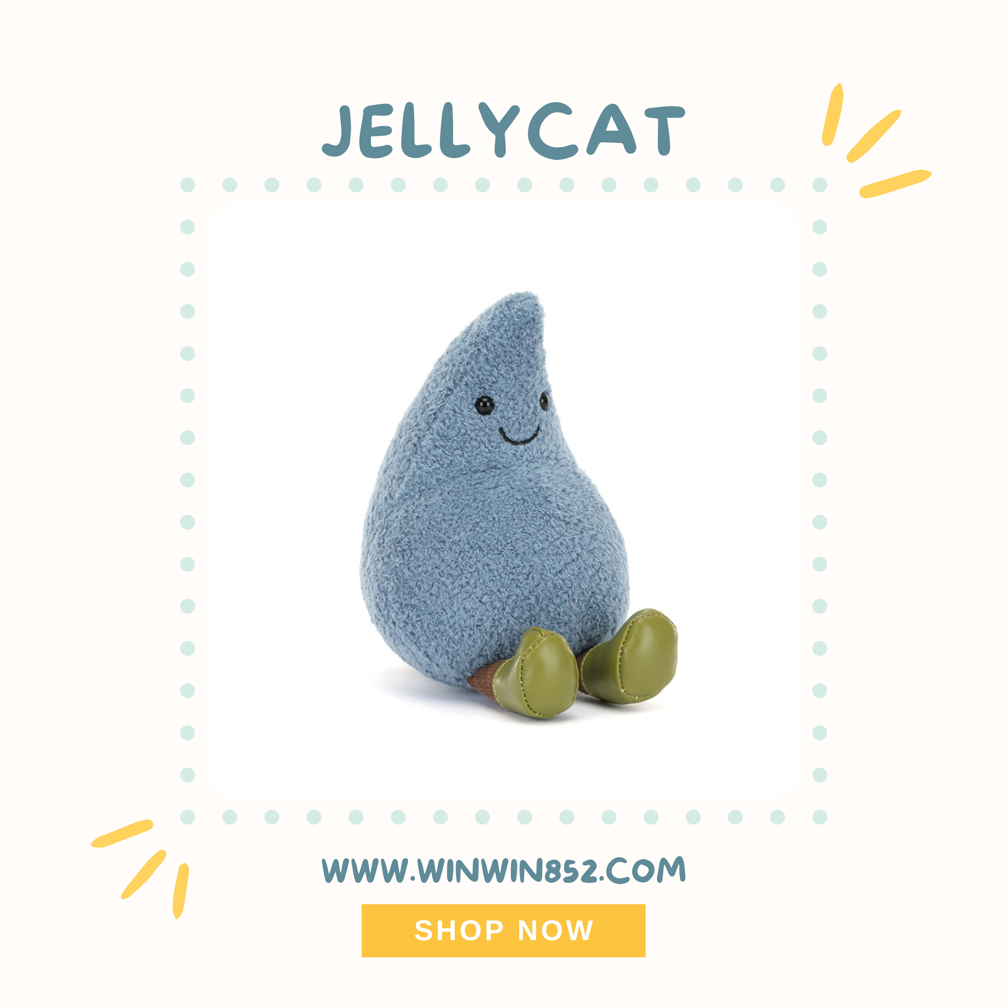 Jellycat Amuseables Happy Raindrop