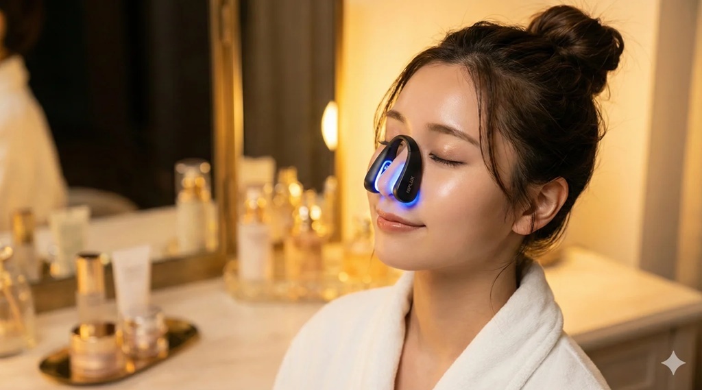 NIPLUX QNose | EMS + Nose Clip + Blue Light LED | Create a Refined Nose in 10 Minutes