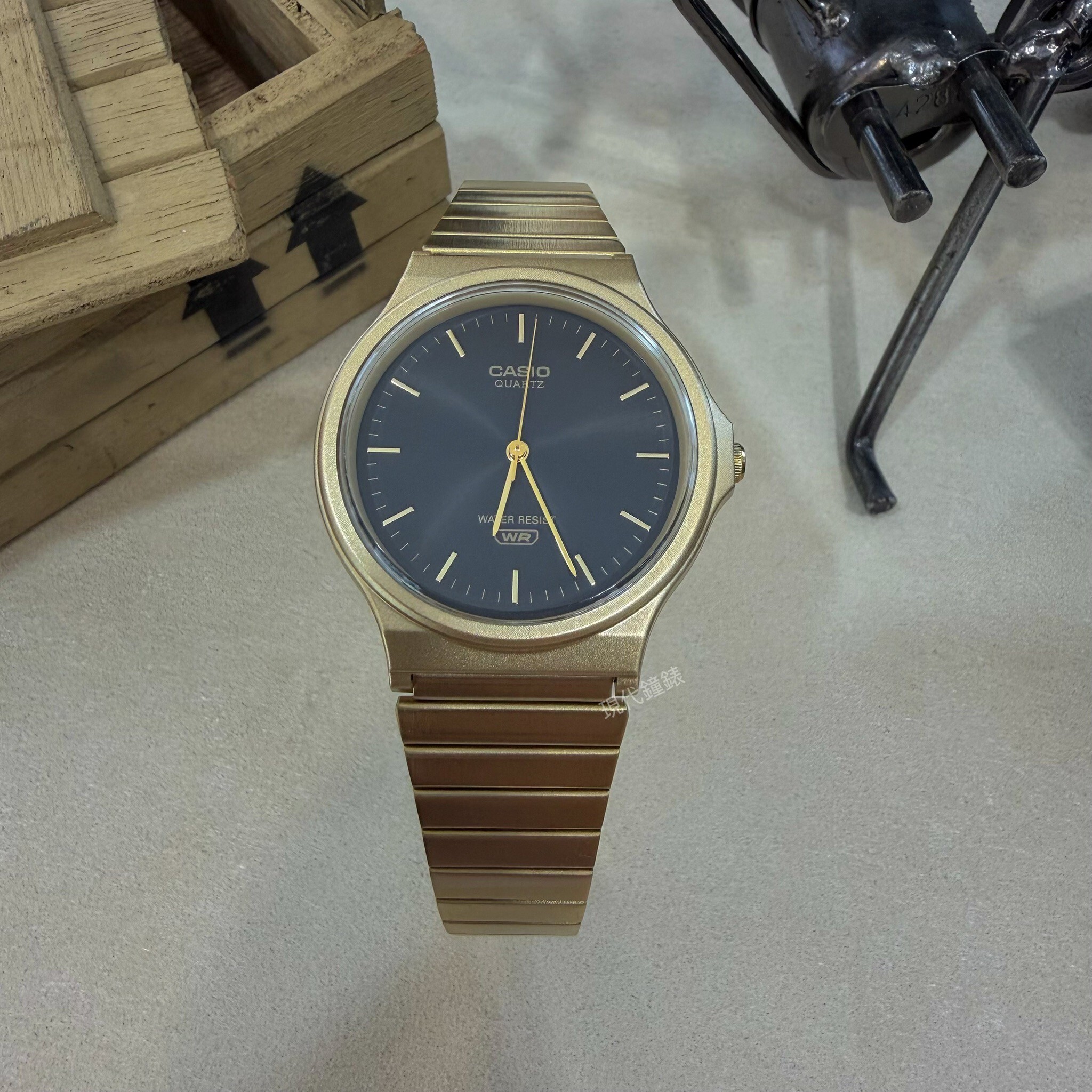 【CASIO 卡西歐】復古簡約薄型指針石英錶 MQ-24GA-1A 34.9mm 現代鐘錶