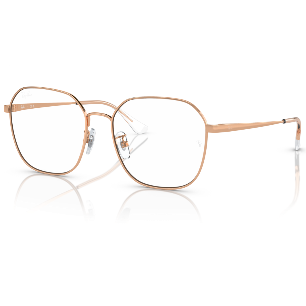【RayBan】RB6490D 3094-56mm 金屬多邊框光學眼鏡♣(玫瑰金色)