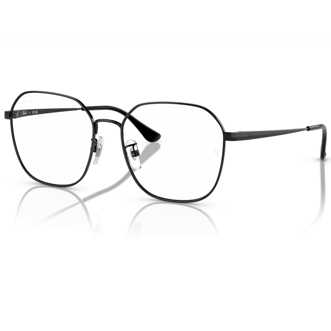 【RayBan】RB6490D 2509-56mm 金屬多邊框光學眼鏡♣(黑色)