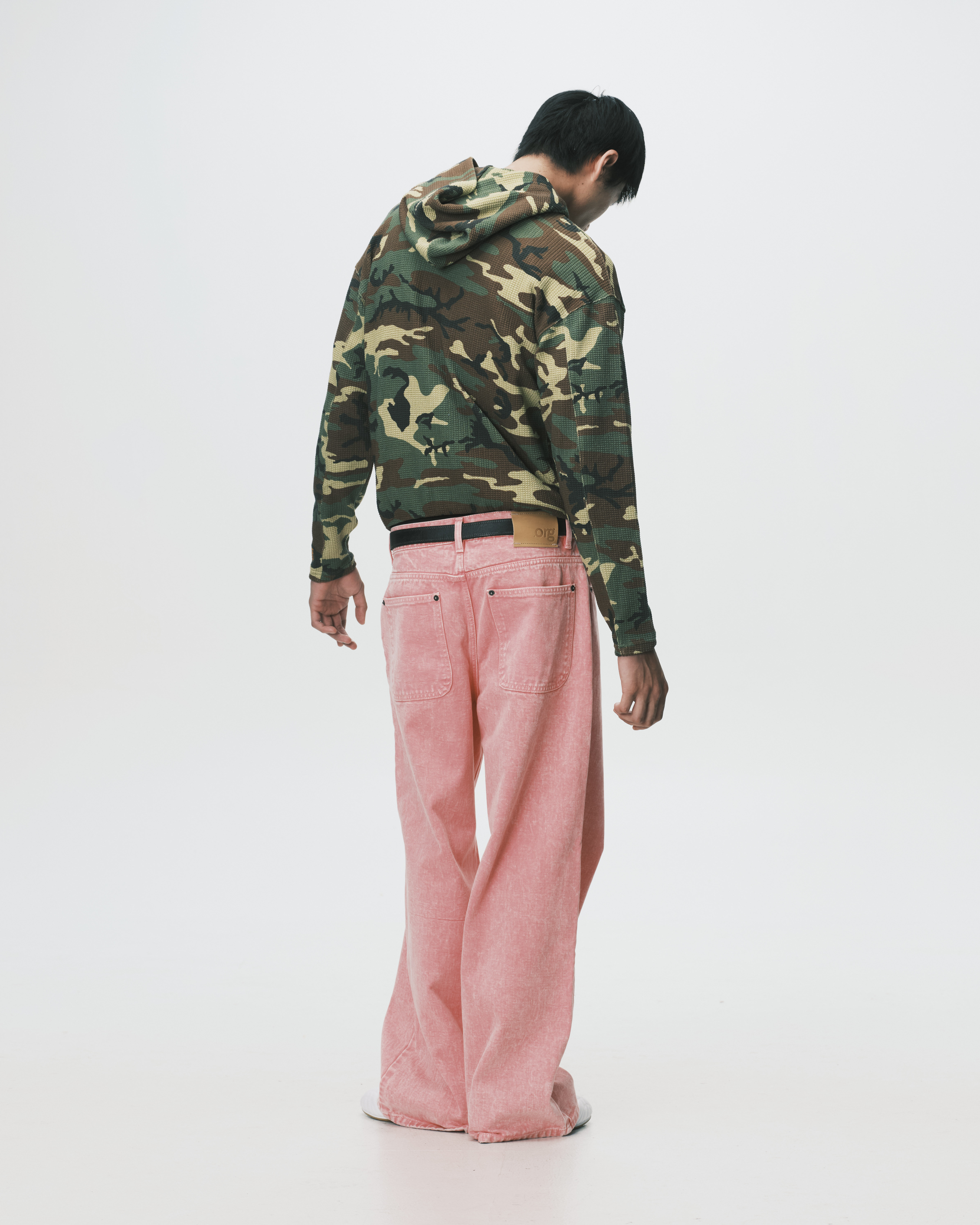 nul1.org ｜(nu-24) - Slim Waﬄe Zip Hoodie Woodland (Camo)