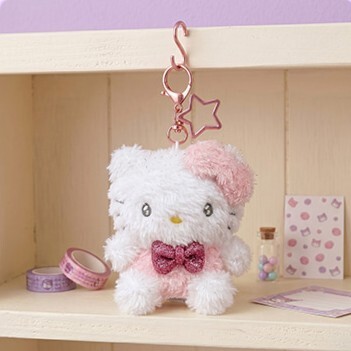 韓國 Sanrio 閃閃毛毛蝴蝶結造型公仔匙扣