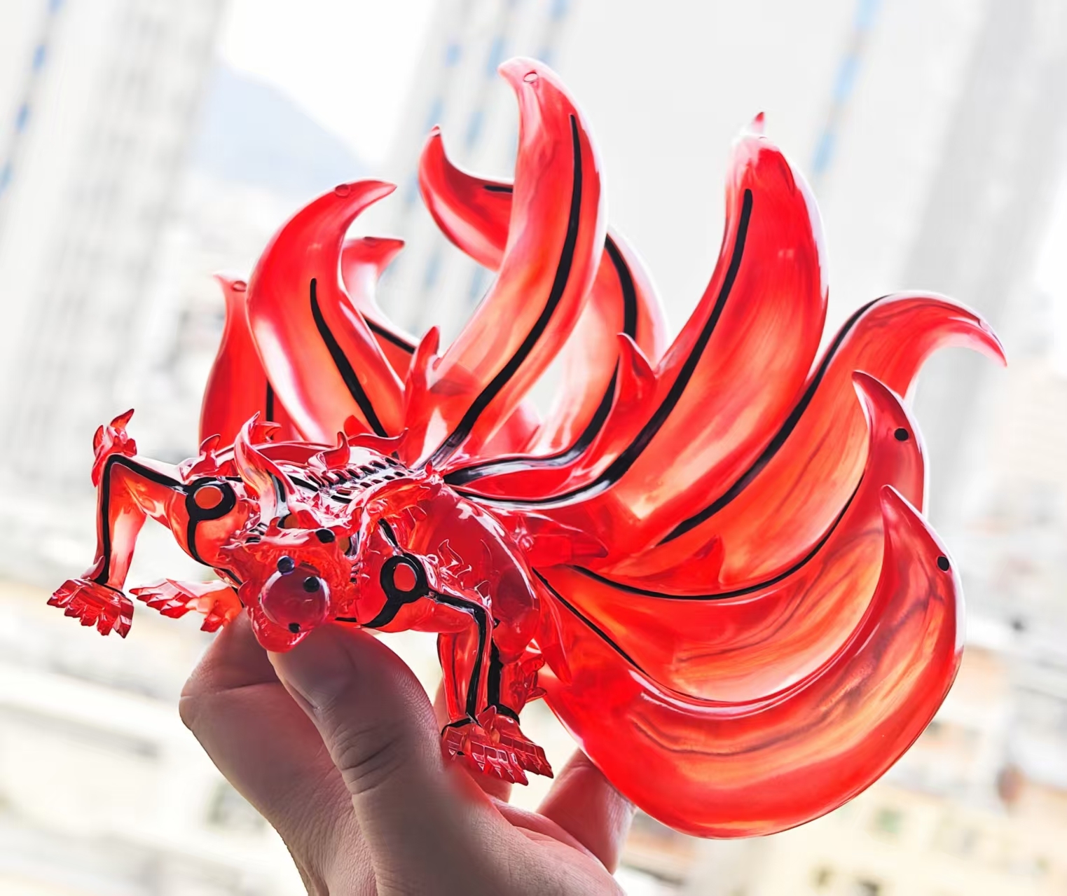 【Red】紅色透明九尾地台