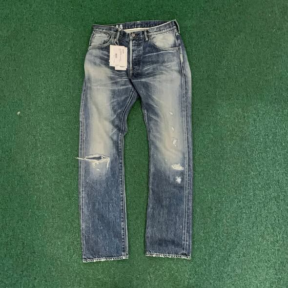 VISVIM SOCIAL SCULPTURE DMGD-44 JEANS - SIZE 32 / 01 SLIM CUT IN STOCK NOW (現貨發售中)