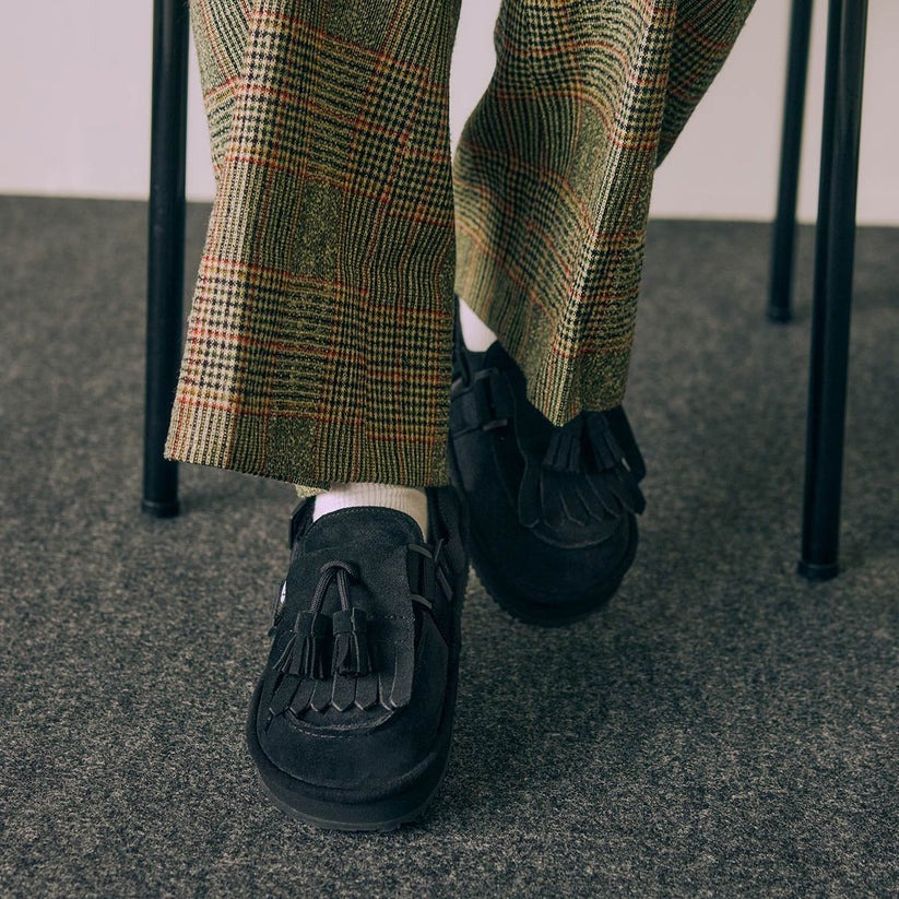 SHAKA MOC MULE TASSEL SUEDE BLACK 涼鞋