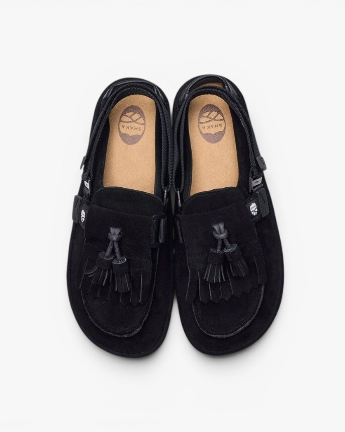 SHAKA MOC MULE TASSEL SUEDE BLACK