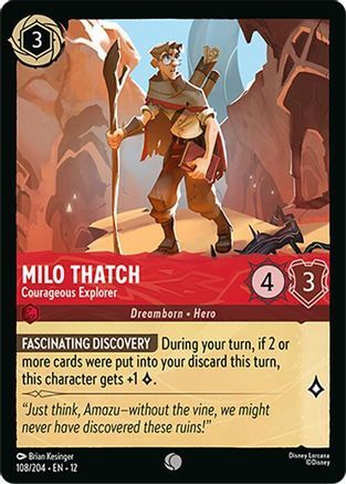 108/204·EN·12 Milo Thatch - Courageous Explorer (Common)