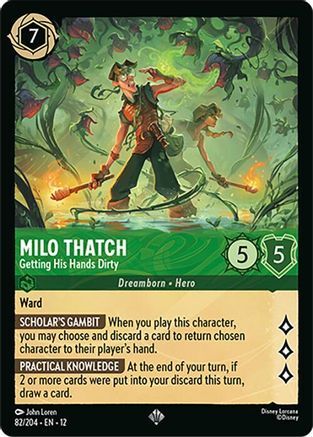 82/204·EN·12 Milo Thatch - Getting His Hands Dirty (Super Rare)
