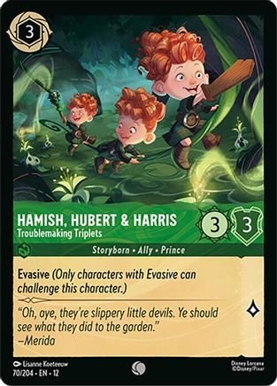 70/204·EN·12 Hamish, Hubert & Harris - Troublemaking Triplets (Common)