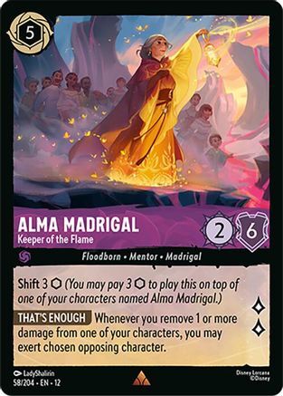 58/204·EN·12 Alma Madrigal - Keeper of the Flame (Rare)