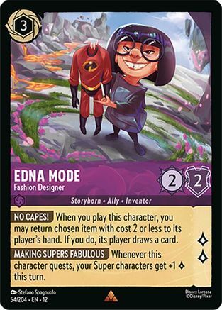 54/204·EN·12 Edna Mode - Fashion Designer (Rare)