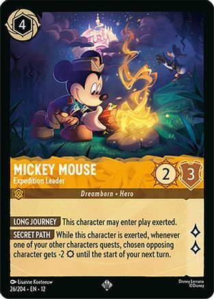 26/204·EN·12 Mickey Mouse - Expedition Leader (Super Rare)