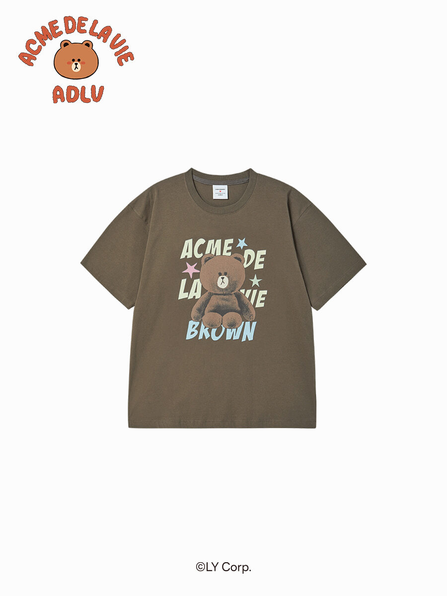 Q86 ADLV LINE FRIENDS BROWN STAR SHORT SLEEVE T-SHIRT - COCOA｜26SS-TP-SS-CO-LFB-CCA