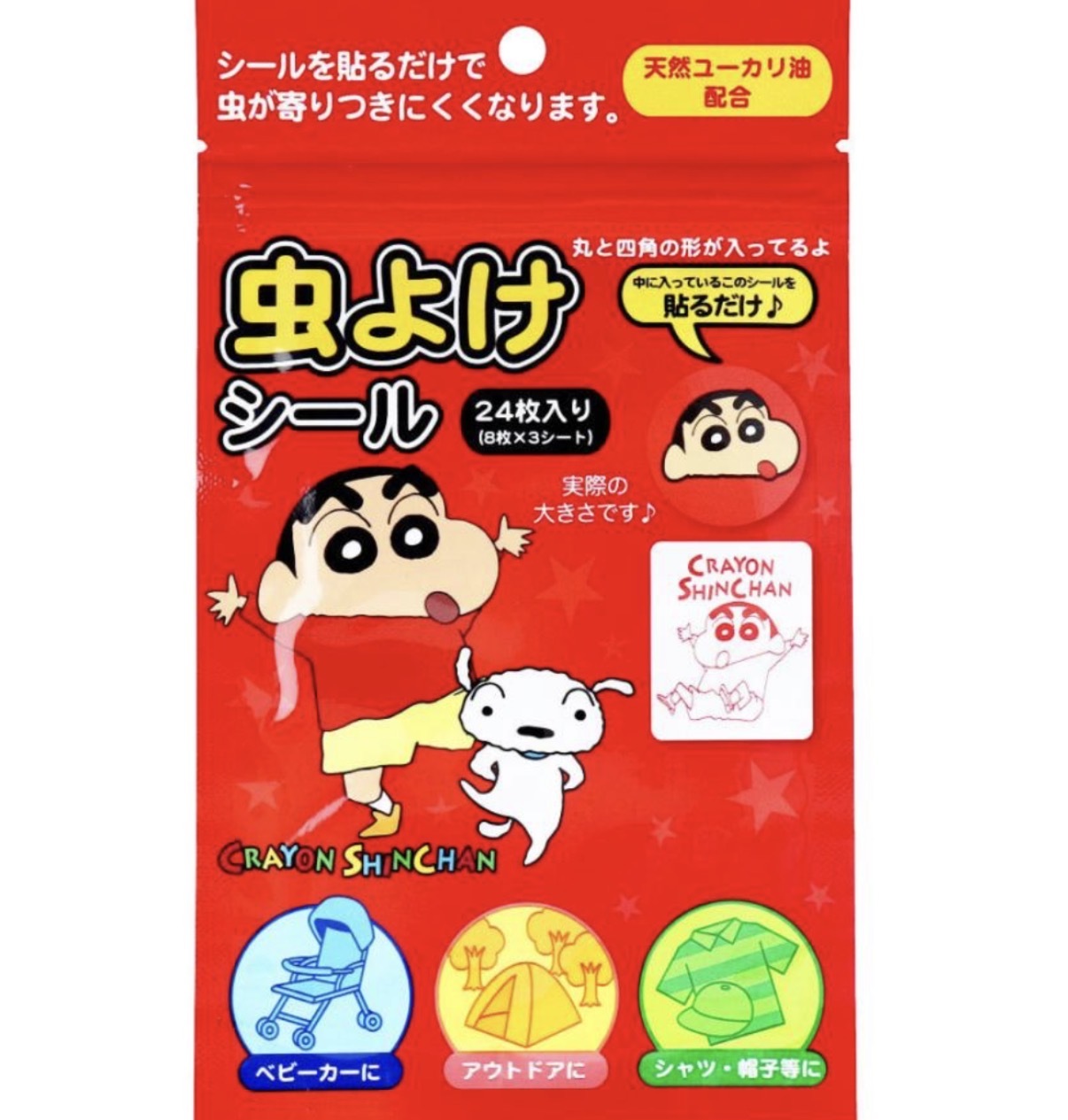 【防蚊推薦】JP 蠟筆小新 蚊貼 24塊 1104 TK260617
