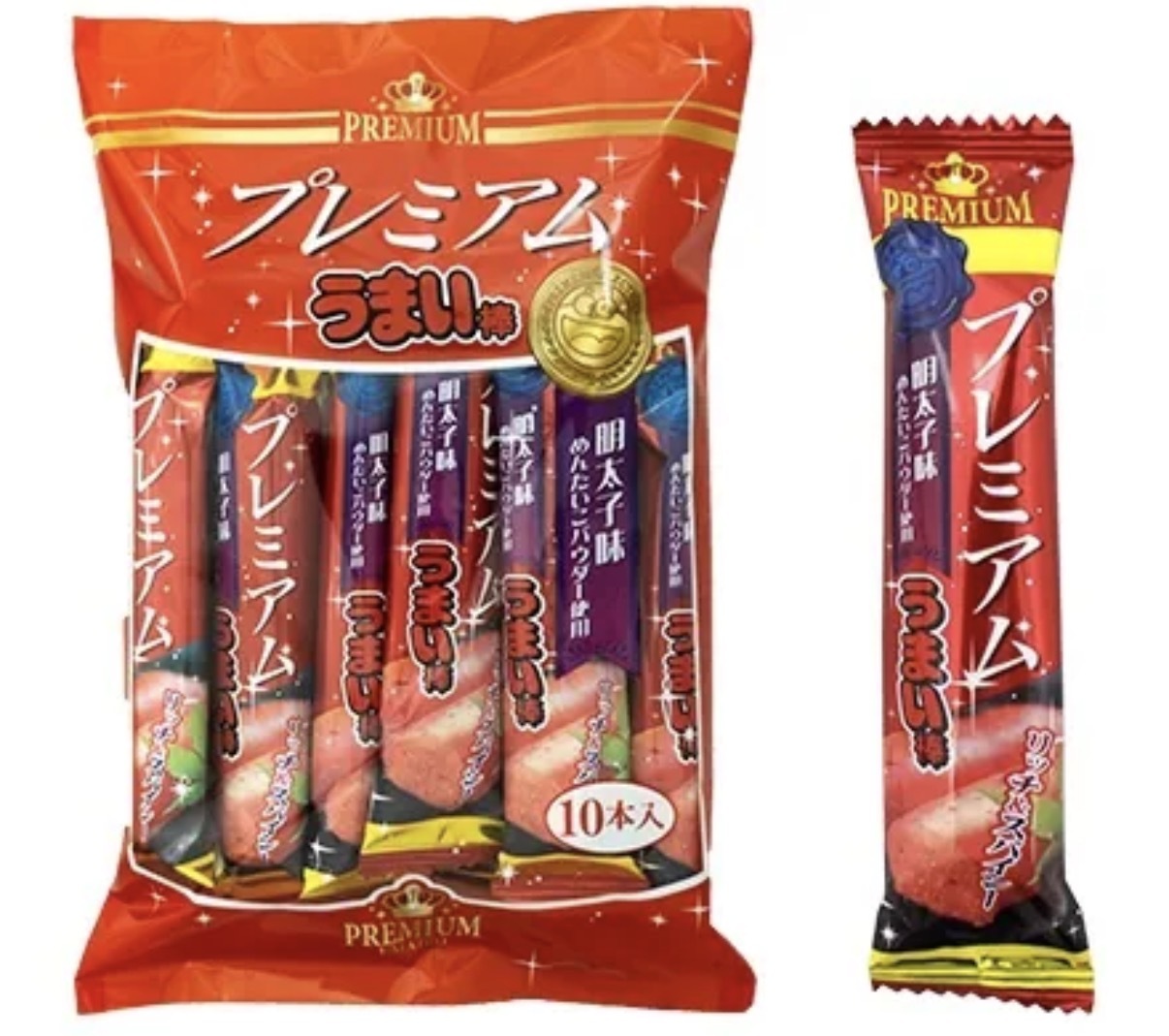 【長線爆單】JP Premium 奢華升級版 美味棒 明太子風味 10條 6058 TK260617