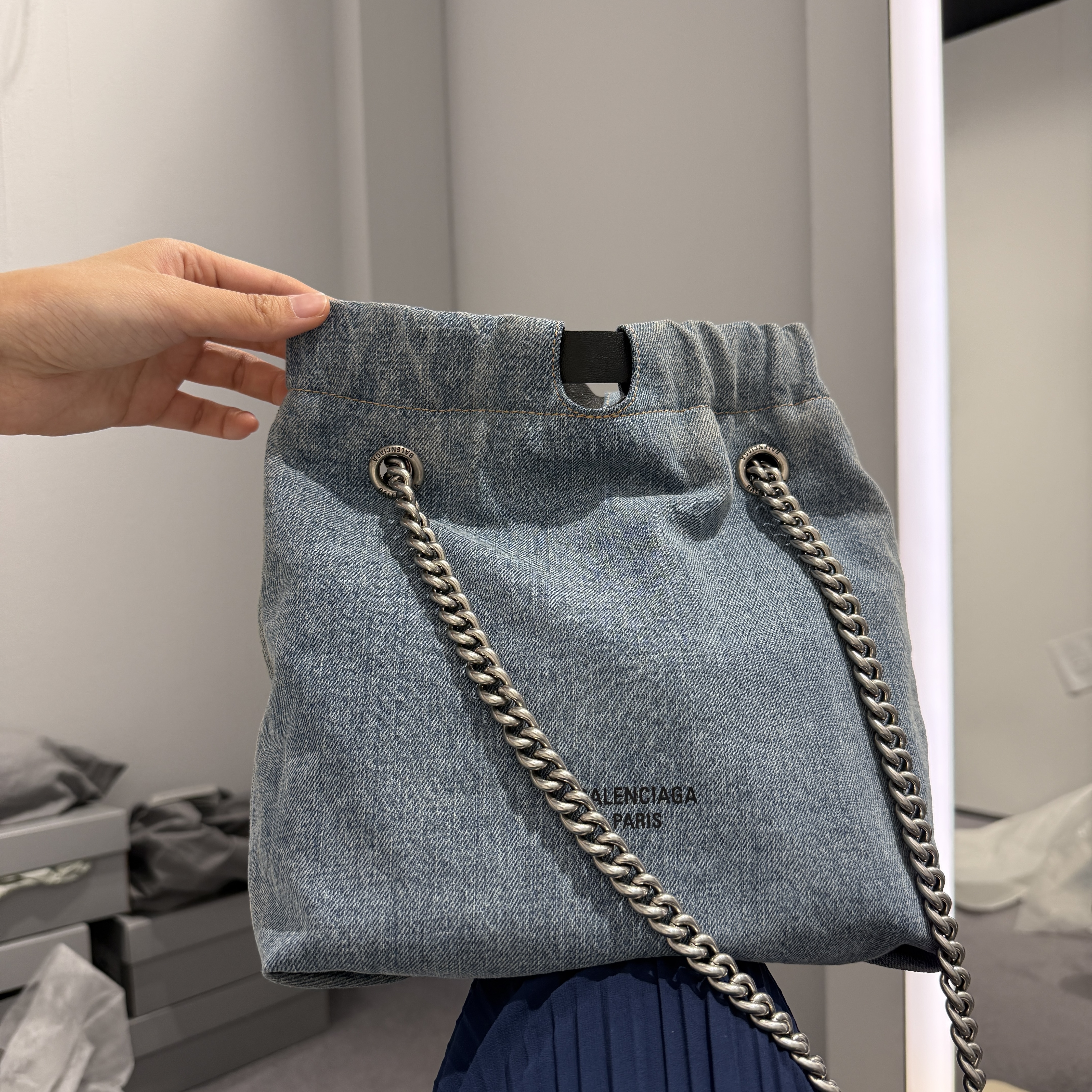 Balenciaga crush tote s denim