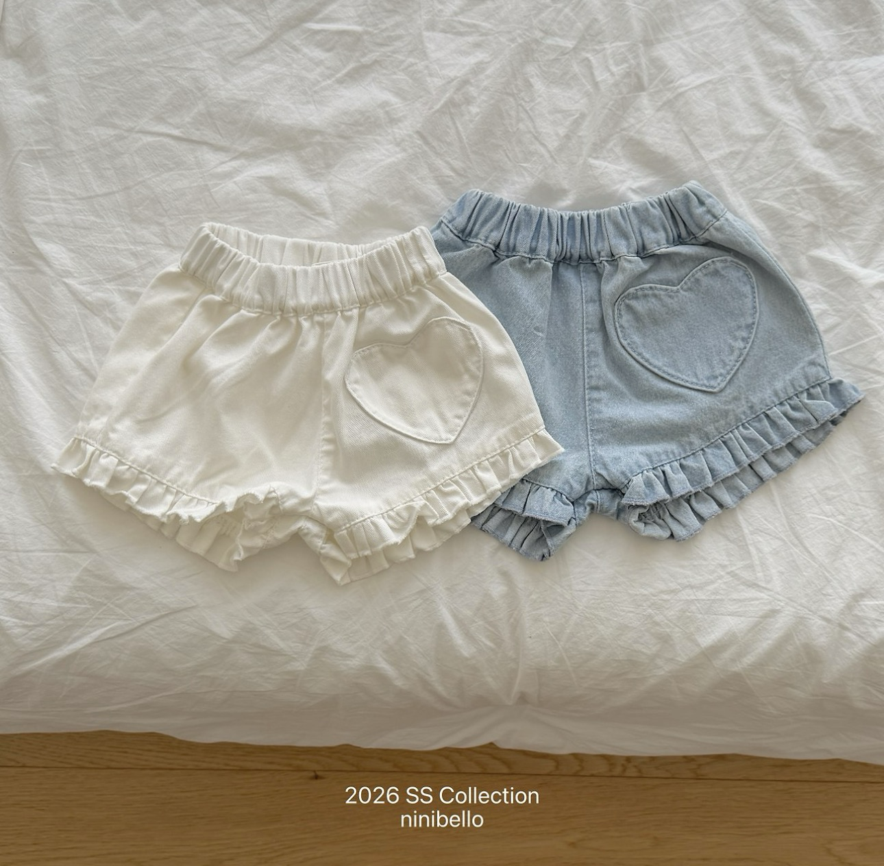Ninibello Heart Frill Denim Pants
