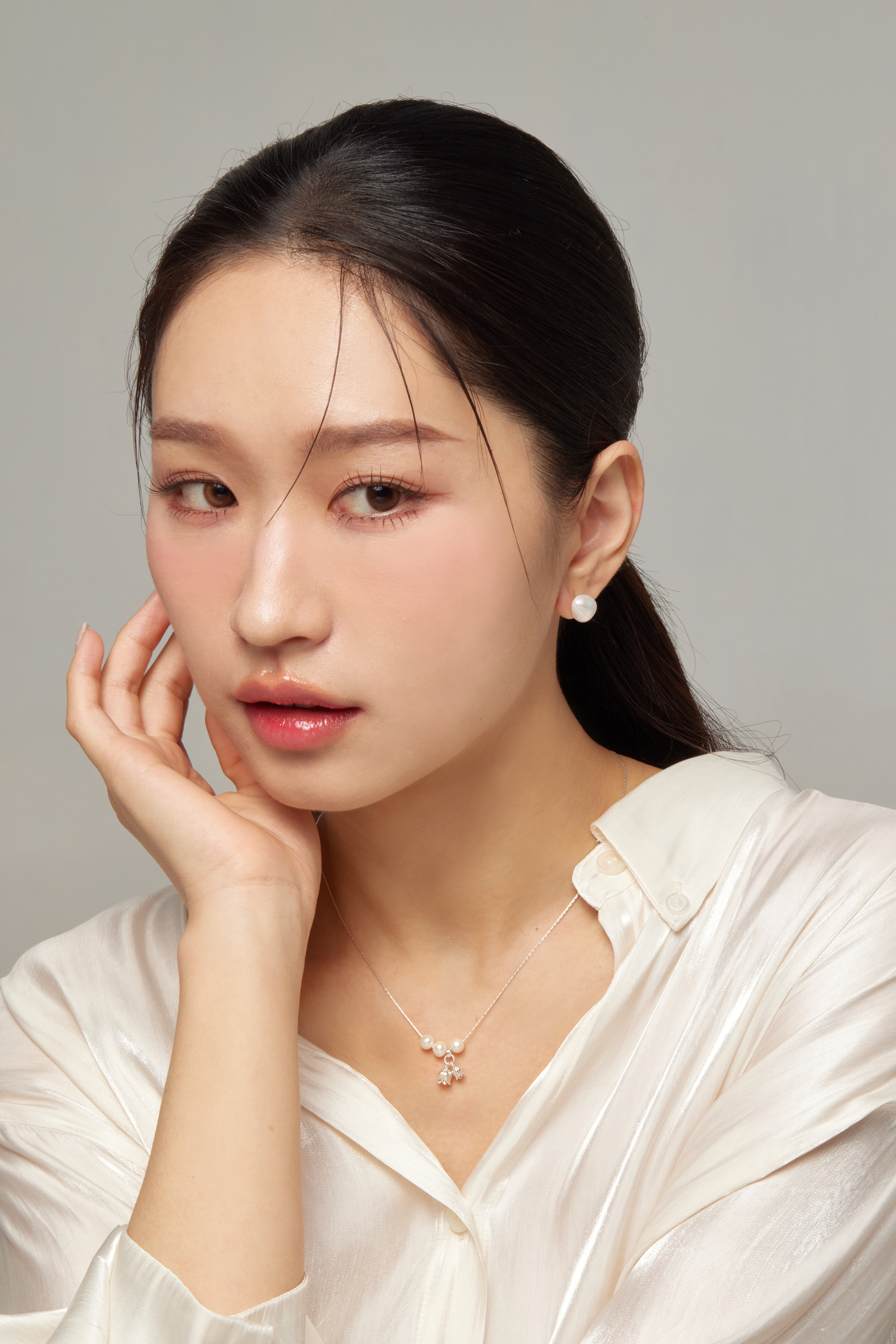 N1342 | 純銀小花珍珠項鍊