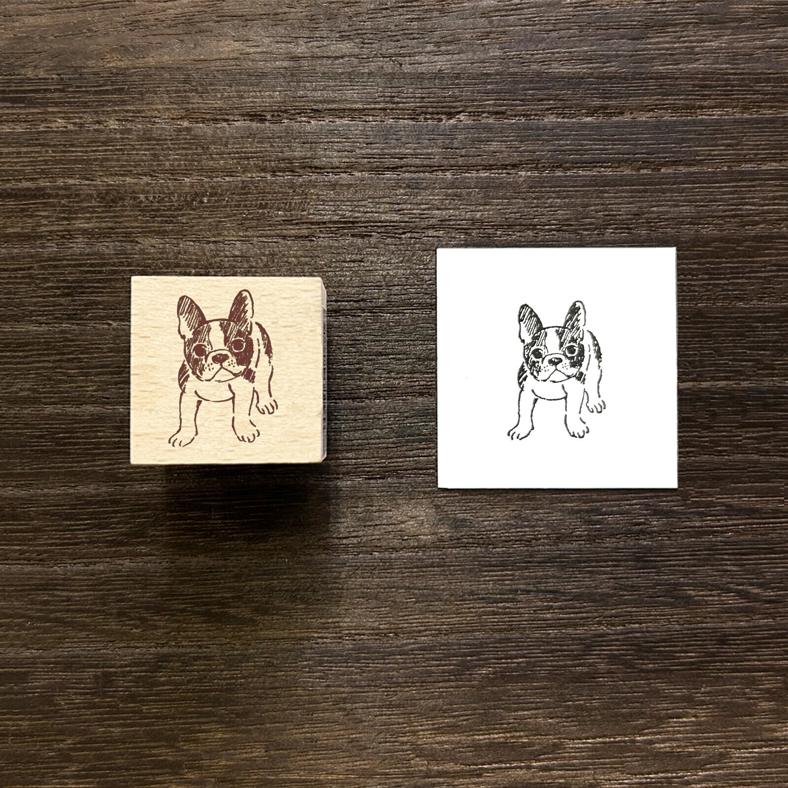 法國鬥牛犬 木製印章｜日本 ARTE