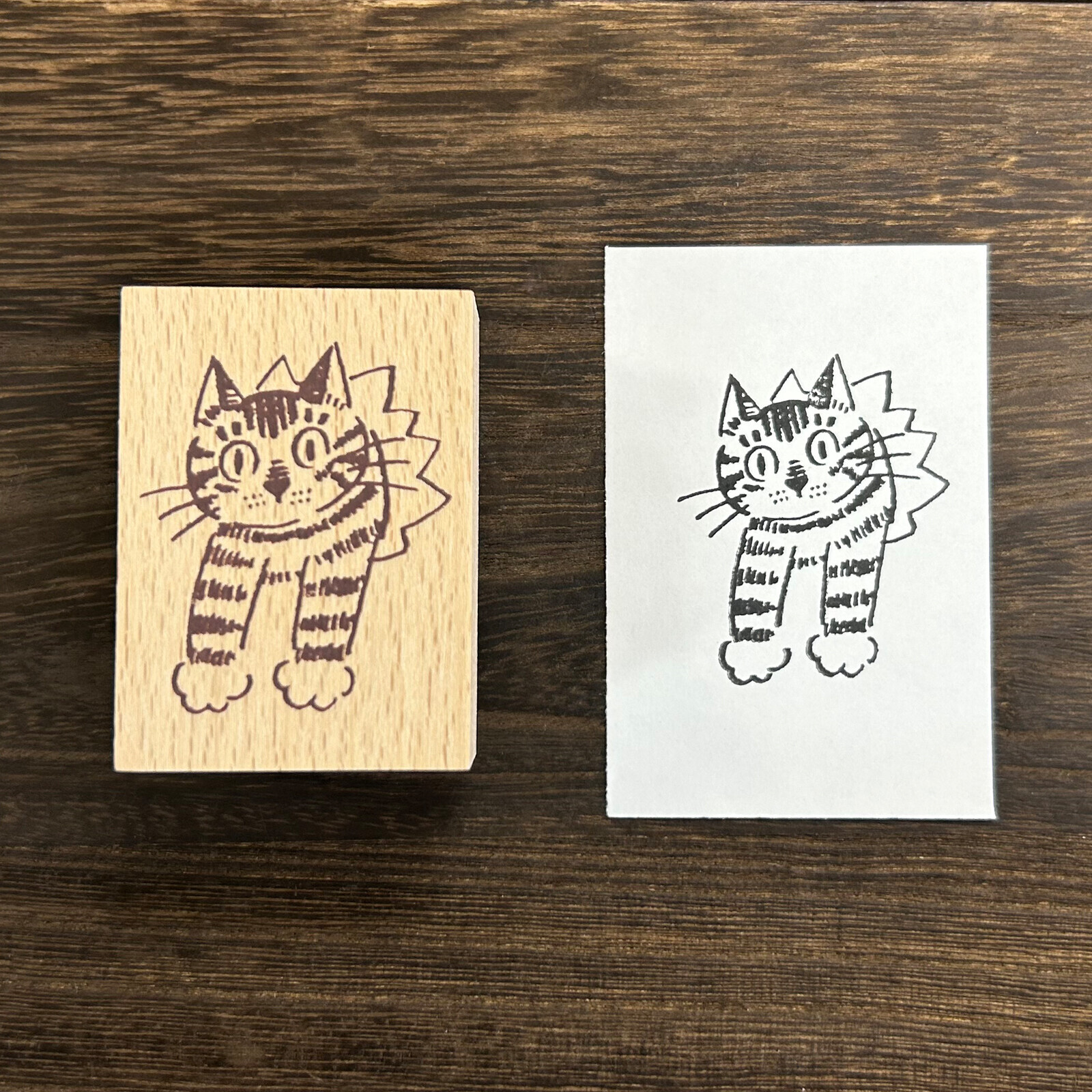 長長的貓咪 木製印章｜日本 ARTE