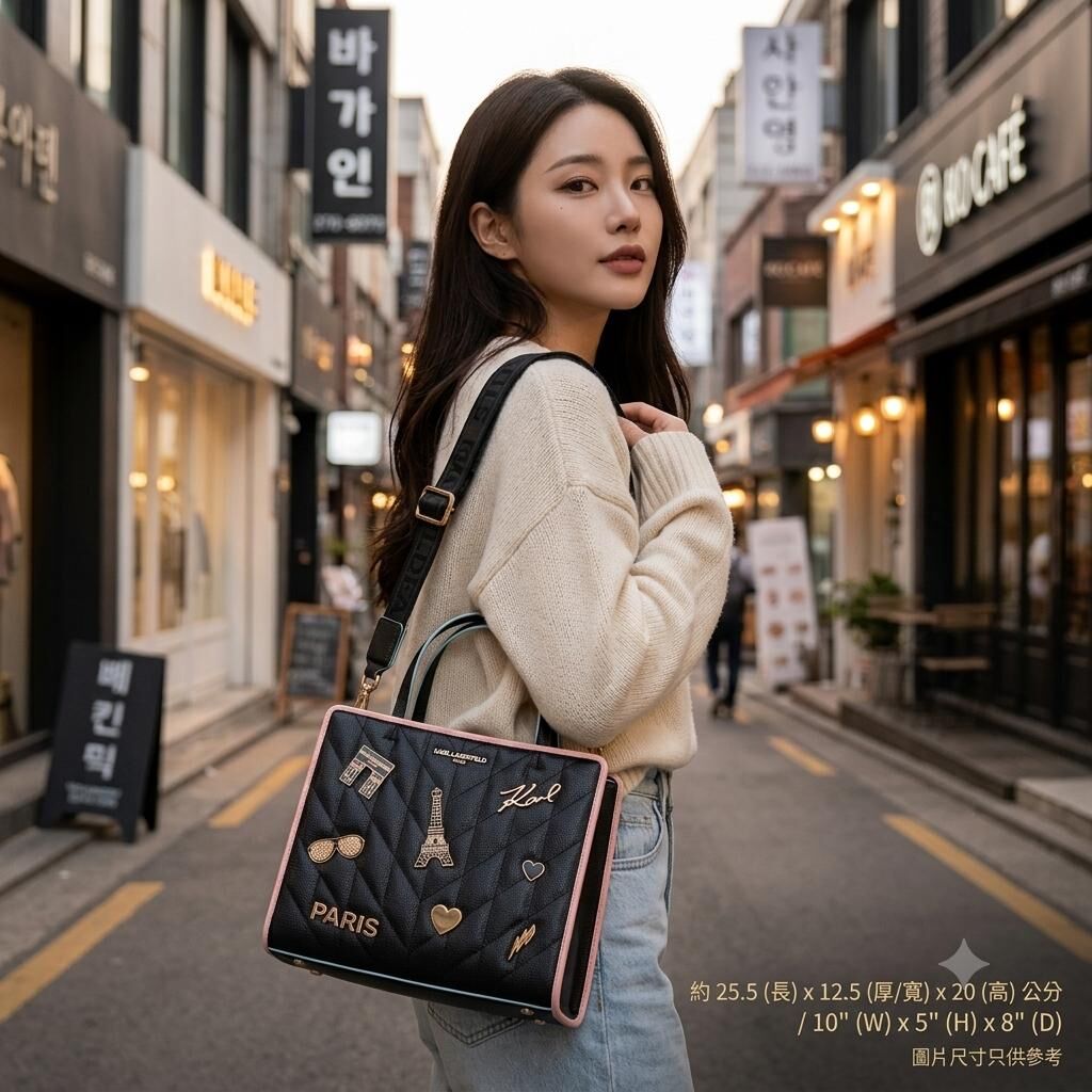 【預購】Karl Lagerfeld H0617504 Maybelle黑色手提包