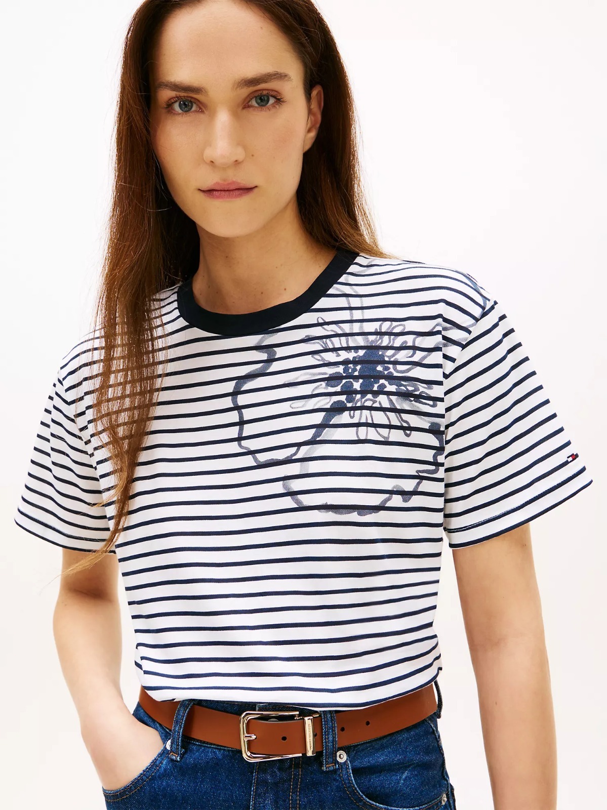 OBS503 Tommy Hilfiger 花卉條紋 Tee