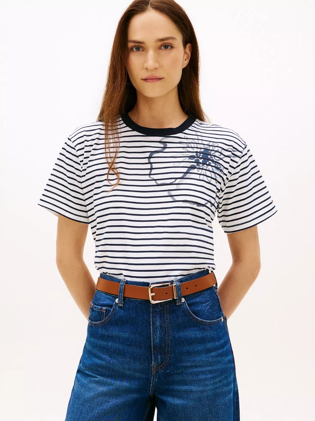 OBS503 Tommy Hilfiger 花卉條紋 Tee