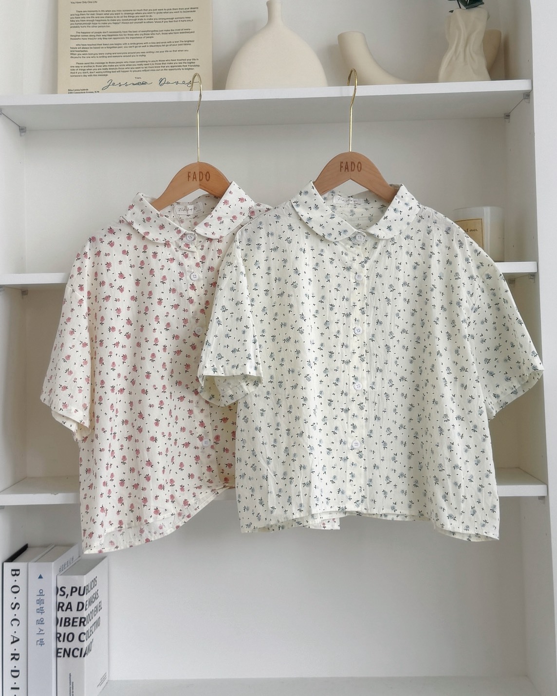 法朵Fado shop｜ 莫內花園🌸慵懶寬鬆印花短袖襯衫 3725019 兩色