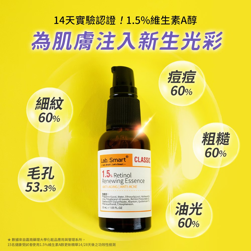 Dr Hsieh達特醫 lab smart 1.5%維生素A醇更新精華30ml(壓頭)